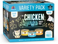 Weruva The Chicken Lounge & Tuna Variety Pack Grain-Free Pate Wet Cat Food, 5.5-oz can, case of 12