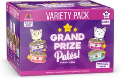 Weruva Grand Prize Chicken, Tuna, Salmon & Beef Variety Pack Grain-Free Pate Wet Cat Food, 3-oz can, case of 12