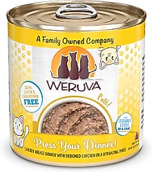 Weruva Classic Press Your Dinner Chicken Pate Grain-Free Wet Cat Food, 10.0-oz can, case of 12