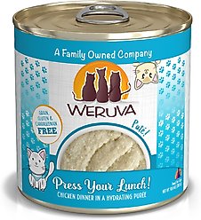 Weruva Classic Press Your Lunch! Chicken Pate Grain-Free Wet Cat Food, 10.0-oz can, case of 12
