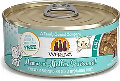 Weruva Classic Cat Meows n' Holler PurrAmid Chicken & Shrimp Pate Canned Cat Food, 5.5-oz can, case of 8