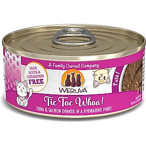 Weruva Classic Cat Tic Tac Whoa Tuna & Salmon Pate Canned Cat Food, 5.5-oz can, case of 8