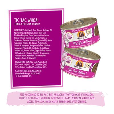 Show full view: Weruva Classic Cat Tic Tac Whoa Tuna & Salmon Pate Canned Cat Food, 3-oz can, case of 12 slide 5 of 13