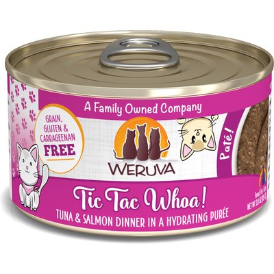 Weruva Weruva Classic Cat Tic Tac Whoa Tuna & Salmon Pate Canned Cat Food, 3-oz can, case of 12