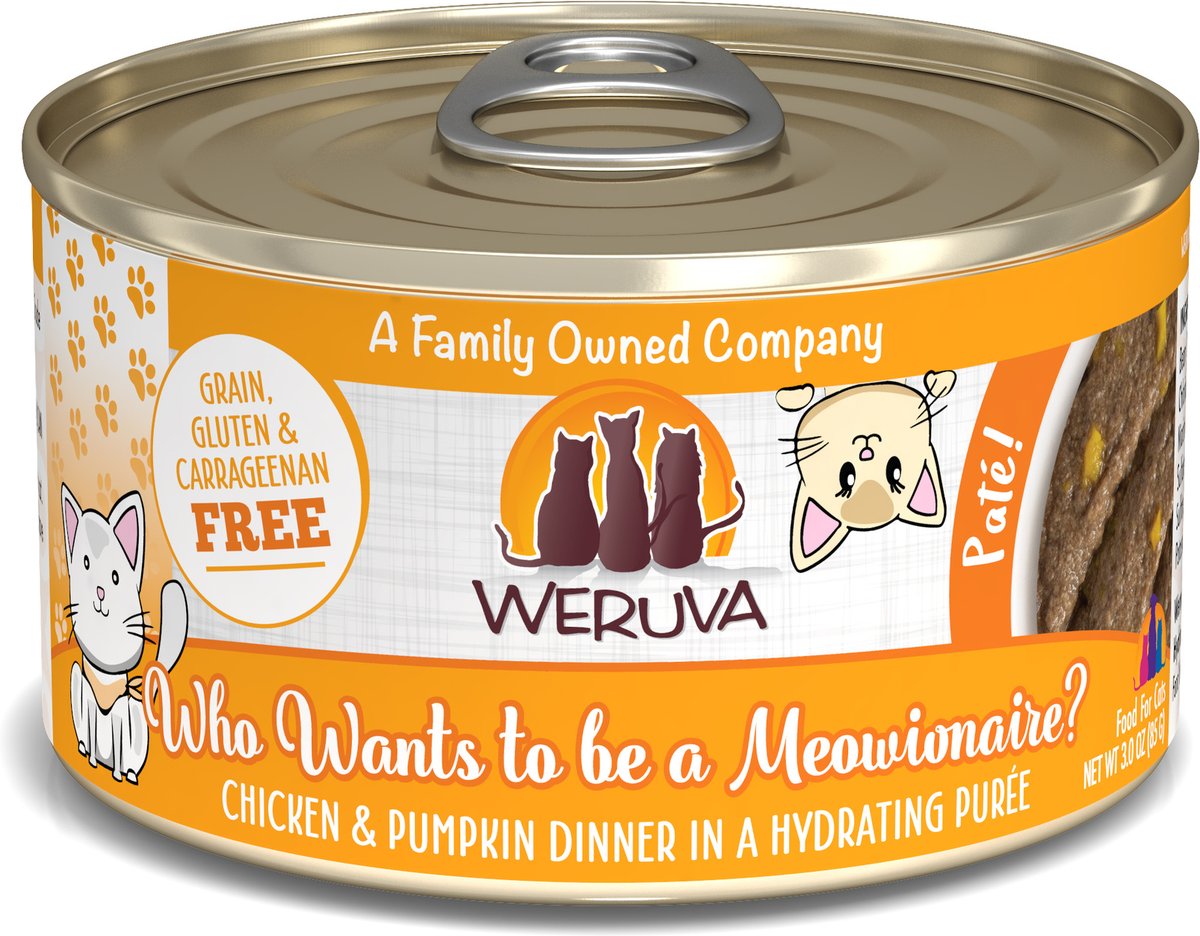 Weruva Classic Cat Who Wants To Be A Meowionaire Chicken & Pumpkin Pate Canned Cat Food