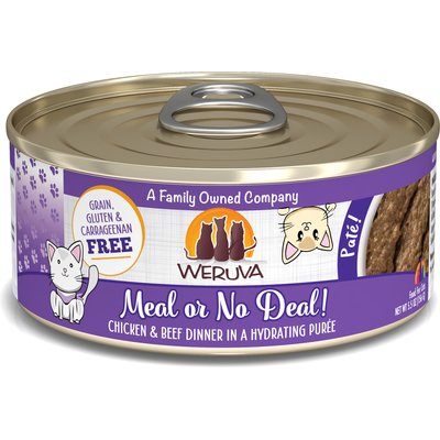 Weruva Weruva Classic Meal or No Deal! Chicken & Beef Pate Grain-Free Wet Cat Food, 5.5-oz can, case of 8