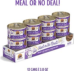 Weruva Classic Meal or No Deal! Chicken & Beef Pate Grain-Free Wet Cat Food, 3-oz can, case of 12 slide 2 of 9