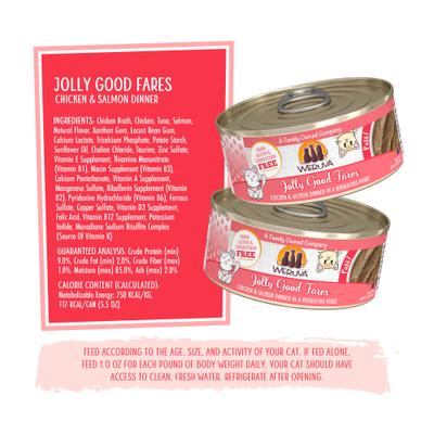 Show full view: Weruva Classic Cat Jolly Good Fares Chicken & Salmon Pate Canned Cat Food, 5.5-oz can, case of 8 slide 5 of 13