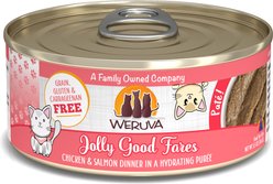 Weruva Classic Cat Jolly Good Fares Chicken & Salmon Pate Canned Cat Food, 5.5-oz can, case of 8