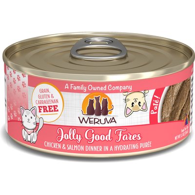 Weruva Weruva Classic Cat Jolly Good Fares Chicken & Salmon Pate Canned Cat Food, 5.5-oz can, case of 8