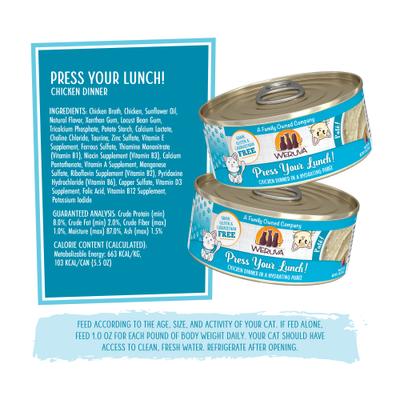 Show full view: Weruva Classic Press Your Lunch! Chicken Pate Grain-Free Wet Cat Food, 5.5-oz can, case of 8 slide 5 of 14