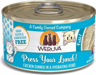 Weruva Classic Press Your Lunch! Chicken Pate Grain-Free Wet Cat Food, 3-oz can, case of 12