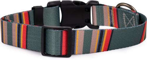 Show full view: Pendleton Vintage Camp Adventure Dog Collar, Green Heather, Large: 16 to 22-in neck, 1-in wide slide 2 of 7