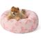 Show in main carousel: Lesure Calming Cute Modern Plush Jacquard Shaggy Orthopedic Anti-Slip Donut Dog & Cat Bed with Removable Cover, Pink Bows, Small slide 1 of 11