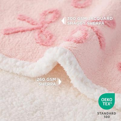 Show full view: Lesure Waterproof Calming Double-Sided Jacquard Shag & Soft Sherpa Fleece Furniture Protector Dog & Cat Blanket, Light Pink, Medium slide 3 of 8