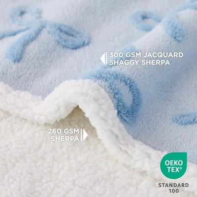 Show full view: Lesure Waterproof Calming Double-Sided Jacquard Shag & Soft Sherpa Fleece Furniture Protector Dog & Cat Blanket, Light Blue, Large slide 3 of 8