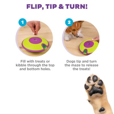 Show full view: Nina Ottosson by Outward Hound Treat Maze Puzzle Game Dog Toy, Green & Purple slide 3 of 11