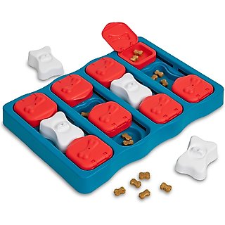 Nina Ottosson by Outward Hound Brick Puzzle Game Dog Toy, Blue & Red slide 1 of 8