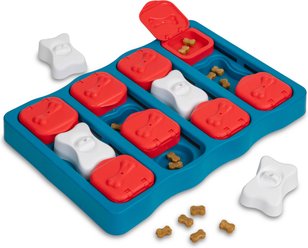 Outward Hound by Nina Ottosson Brick Level 2 Puzzle Game Dog Toy, Blue & Red