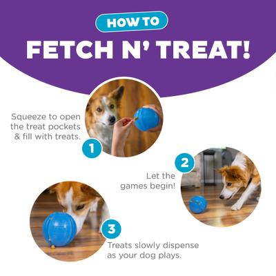 Show full view: Outward Hound Orbee-Tuff Guru Treat Dispensing Dog Chew Toy, Blue slide 5 of 12