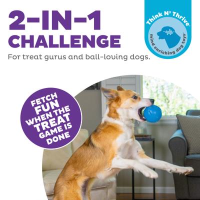 Show full view: Outward Hound Orbee-Tuff Guru Treat Dispensing Dog Chew Toy, Blue slide 3 of 12