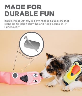 Show full view: Outward Hound Fire Biterz Squeaky Dog Toy Flamingo, X-Large slide 4 of 9