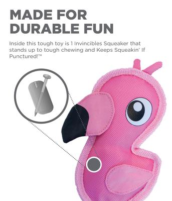 Show full view: Outward Hound Fire Biterz Squeaky Dog Toy Flamingo, Small slide 5 of 10