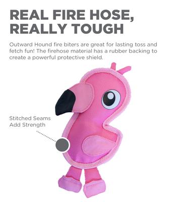 Show full view: Outward Hound Fire Biterz Squeaky Dog Toy Flamingo, Small slide 3 of 10