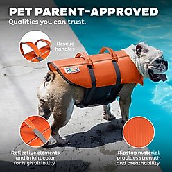 Outward Hound Granby RipStop Dog Life Jacket, Large Bright Orange slide 2 of 9