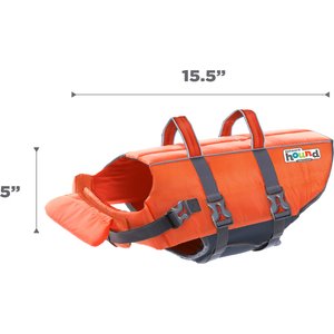 Outward Hound Granby RipStop Dog Life Jacket, Medium Bright Orange
