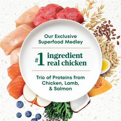 Show full view: Nutro Ultra Adult Toy Breed High Protein Trio of Proteins Chicken, Lamb & Salmon Dry Dog Food, 3.5-lb bag slide 4 of 11