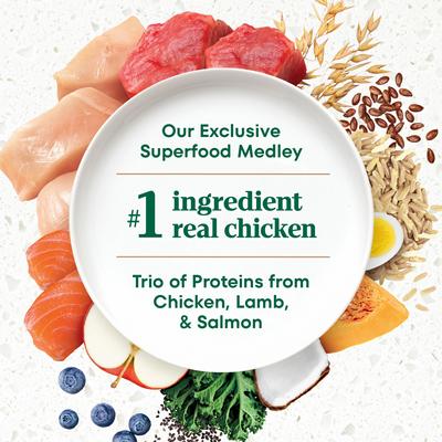 Show full view: Nutro Ultra Adult High Protein Trio of Proteins Chicken, Lamb & Salmon Dry Dog Food, 4-lb bag slide 4 of 11