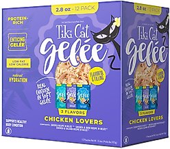 Tiki Cat Gelee Chicken Variey Pack Grain-Free Wet Cat Food, 2.8-oz pouch, case of 12