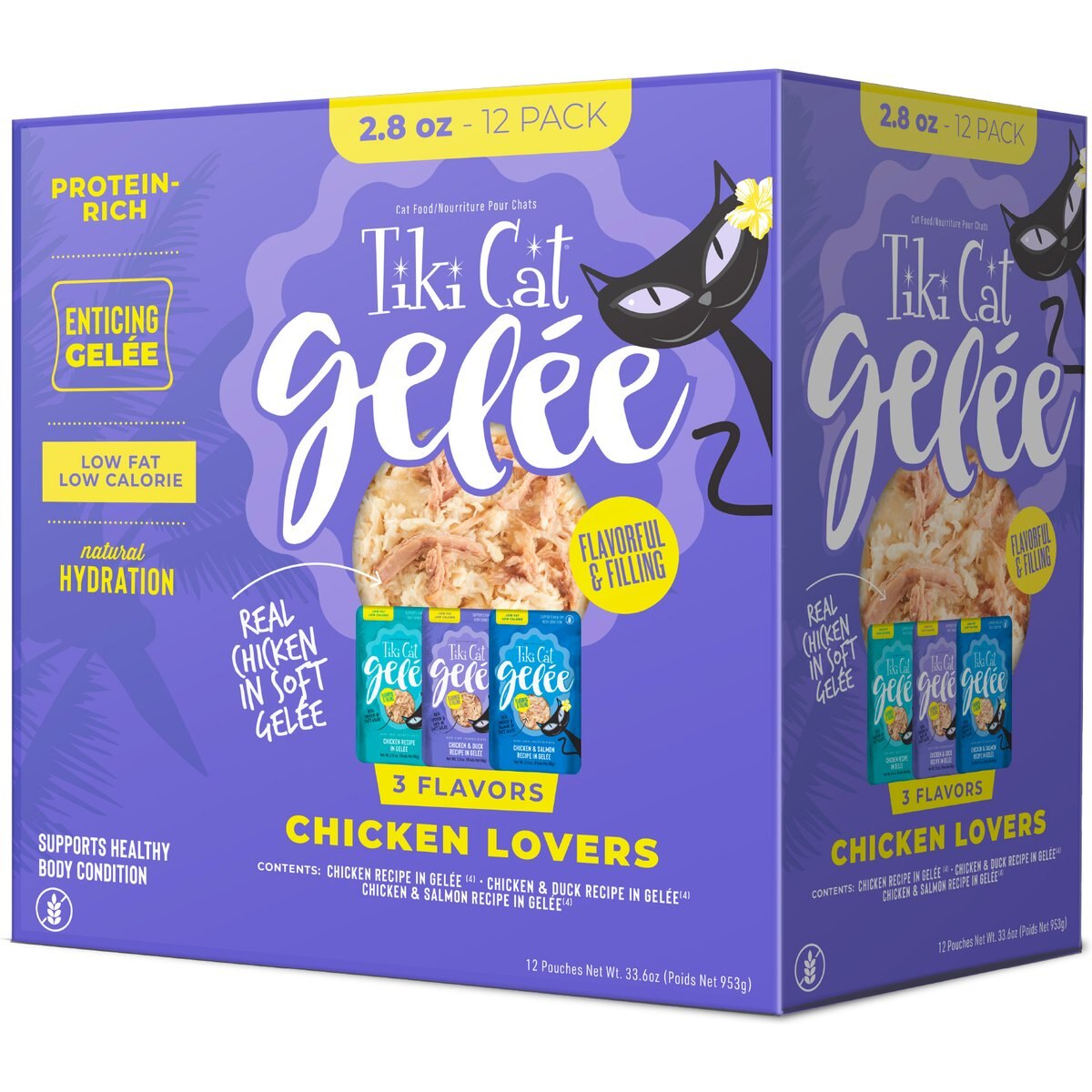 Tiki Cat Gelee Chicken Variey Pack Grain-Free Wet Cat Food, 2.8-oz pouch, case of 12