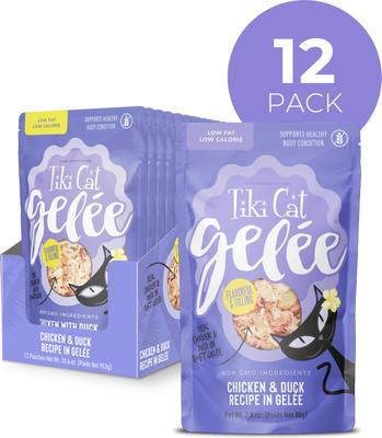 Show full view: Tiki Cat Gelee Chicken & Duck Grain-Free Wet Cat Food, 2.8-oz pouch, case of 12 slide 3 of 9