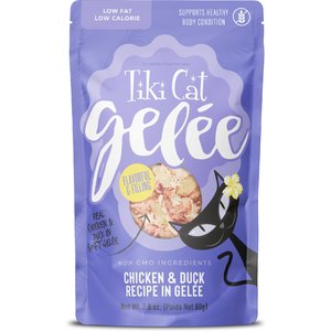 Tiki Cat Gelee Chicken & Duck Grain-Free Wet Cat Food, 2.8-oz pouch, case of 12