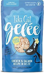 Tiki Cat Gelee Chicken & Salmon Grain-Free Wet Cat Food, 2.8-oz pouch, case of 12