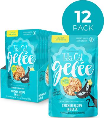 Show full view: Tiki Cat Gelee Chicken Grain-Free Wet Cat Food, 2.8-oz pouch, case of 12 slide 3 of 9