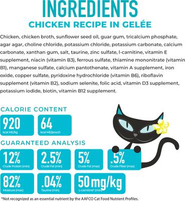 Show full view: Tiki Cat Gelee Chicken Grain-Free Wet Cat Food, 2.8-oz pouch, case of 12 slide 4 of 9