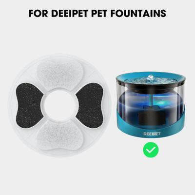 Show full view: DEEIPET Ultra Quiet Automatic Dog & Cat Water Fountain Replacement Filters & Pre-Filter Sponges, 8 count slide 3 of 7