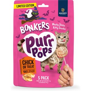 BONKERS Purrpops Halloween Edition Chicken Flavored Freeze-Dried Cat Treats, 5 count