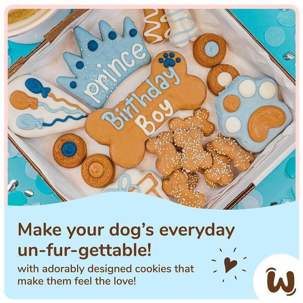 Show full view: Wufers Birthday Blue Cupcake Platter Dog Crunchy Treat, 5 count slide 3 of 9