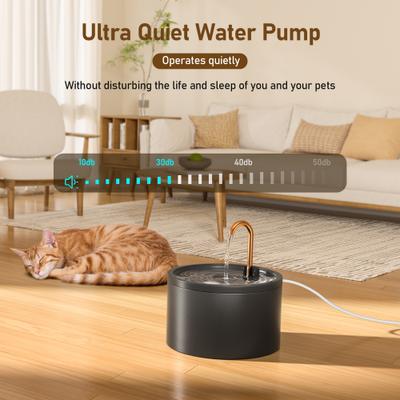 Show full view: EOX Ceramic with Copper Faucet Dog & Cat Water Fountain, Black, 71-oz slide 3 of 11