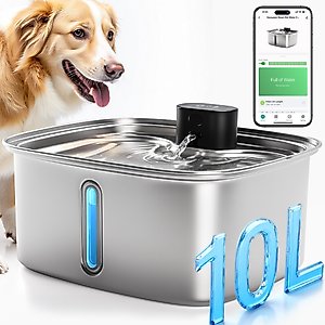 Vacqueen Automatic Stainless Steel Dog & Cat Water Fountain, 10-l