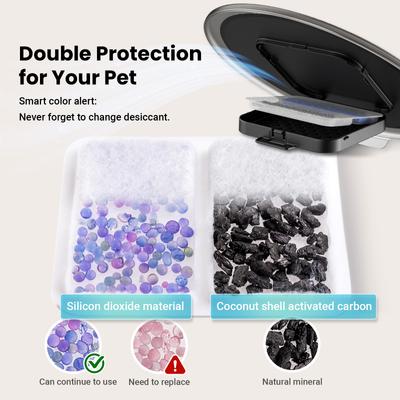 Show full view: Vacqueen 3 Bowl Automatic Cat Feeder, Black slide 7 of 11