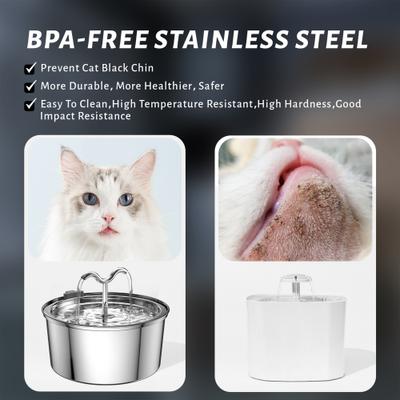 Show full view: EOX Stainless Steel Dog & Cat Water Fountain, 108-oz slide 4 of 8