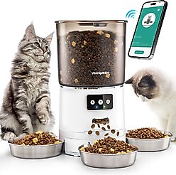 Vacqueen 3 Bowl Automatic Cat Feeder, White slide 1 of 9