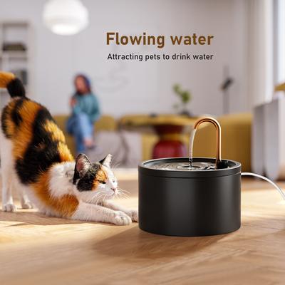 Show full view: EOX Ceramic with Copper Faucet Dog & Cat Water Fountain, Black, 71-oz slide 9 of 11