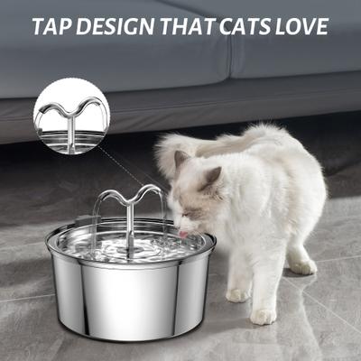 Show full view: EOX Stainless Steel Dog & Cat Water Fountain, 108-oz slide 6 of 8