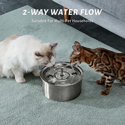 Show full view: EOX Stainless Steel Dog & Cat Water Fountain, 108-oz slide 5 of 8